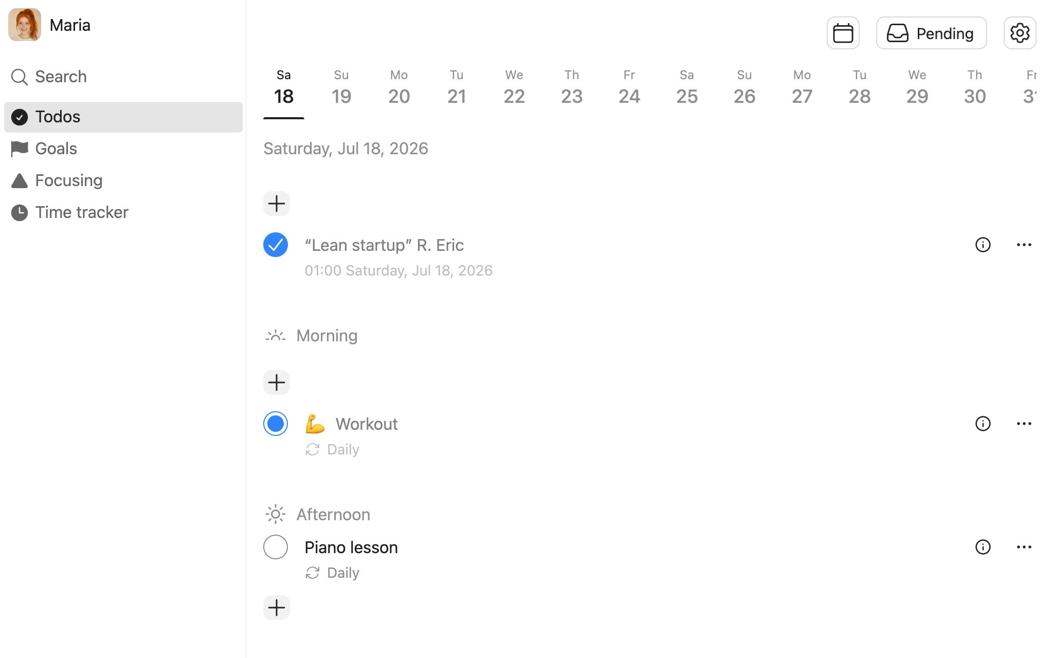 Screenshot of ForgeSelf: Daily planner