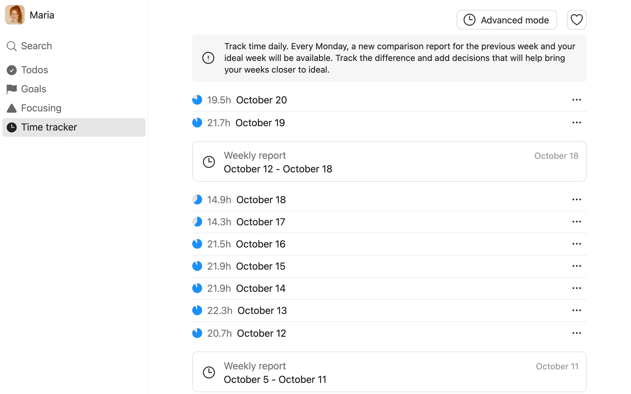 Screenshot of ForgeSelf: Time Tracker