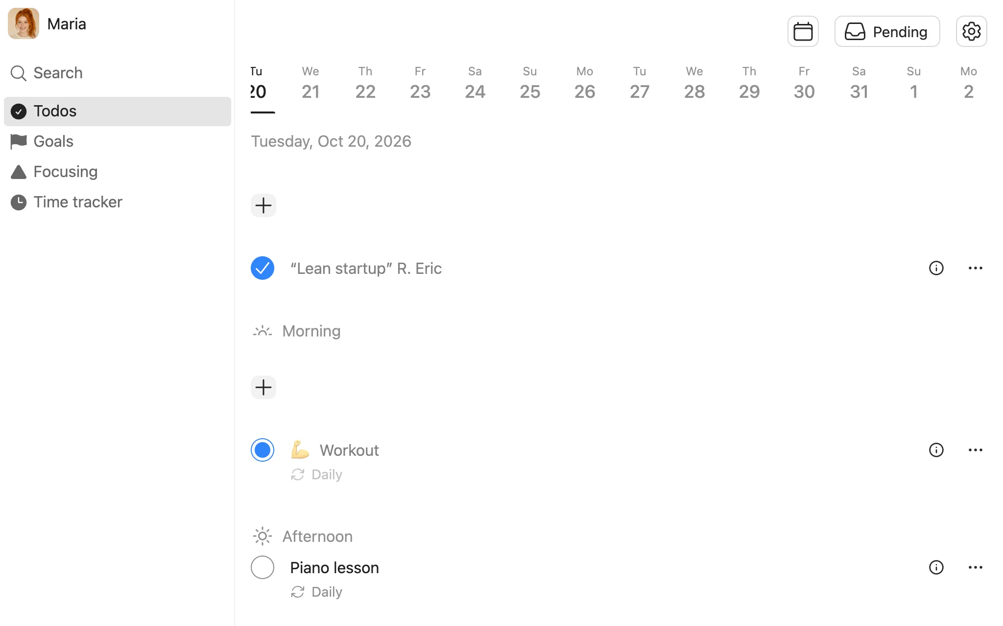 Screenshot of ForgeSelf: Daily planner